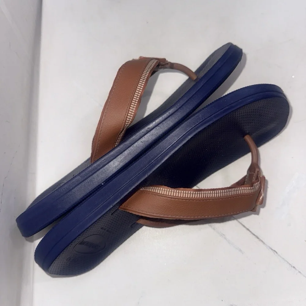 Havainas Blue Brown Water Resistant Urban Blend Flip Flops Men's Size 13